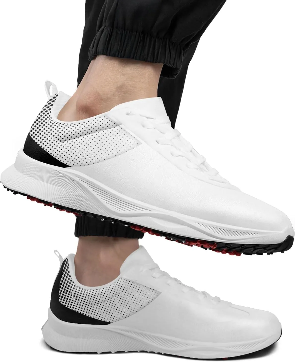 Breathable Golf Shoes for Men, Artistic Design Women's Spikeless Golf Sneakers with Heel Ventilation Sport Trainers