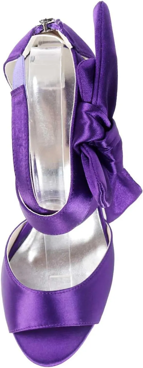 Bride's Elegant Wedding Heels - Peep Toe Mary Jane Satin Low Kitten Heel Pumps with Rhinestones & Zipper for Evening, Party, & Prom