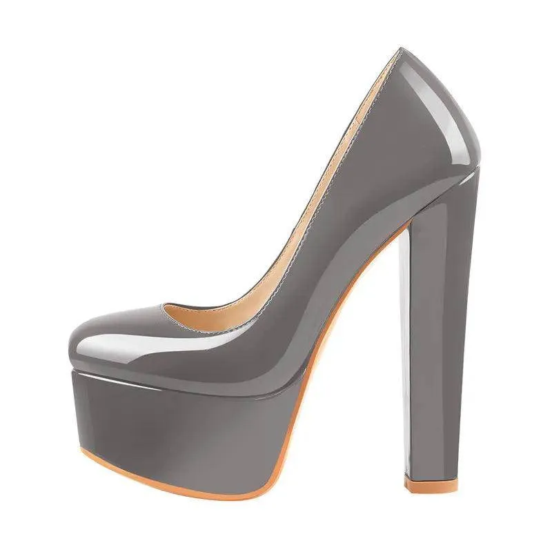 Brown Patent Leather Platform Heels by Your Shiny Clothes