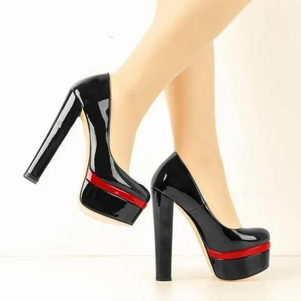 Brown Patent Leather Platform Heels by Your Shiny Clothes