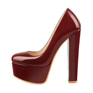 Brown Patent Leather Platform Heels by Your Shiny Clothes