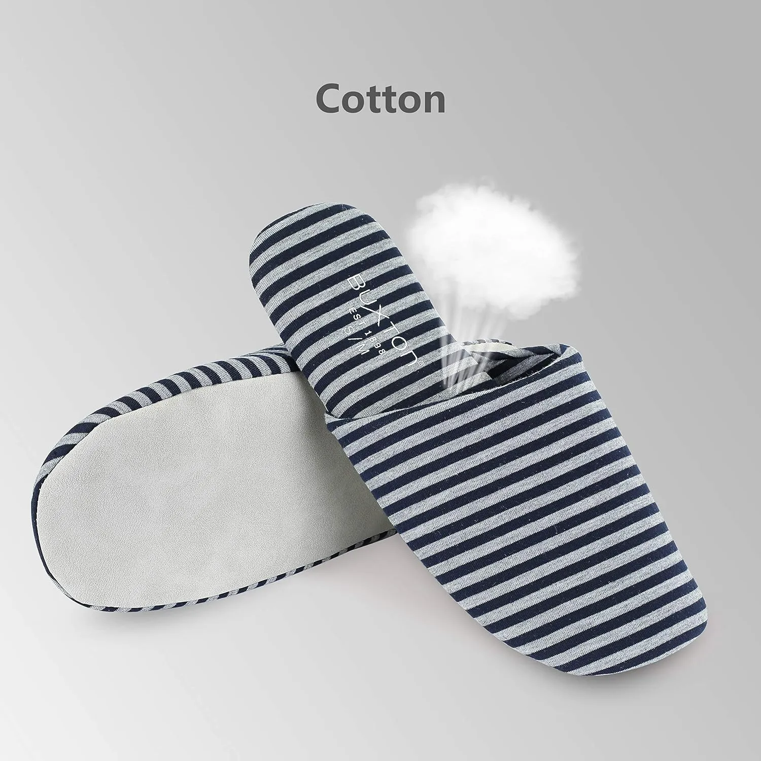 BUXTON Cozy Lightweight and Memory foam Indoor Slippers for Womens and Mens(unisex), Foldable Slippers with Mesh bag-For Home,Travel,Spa and Hotel
