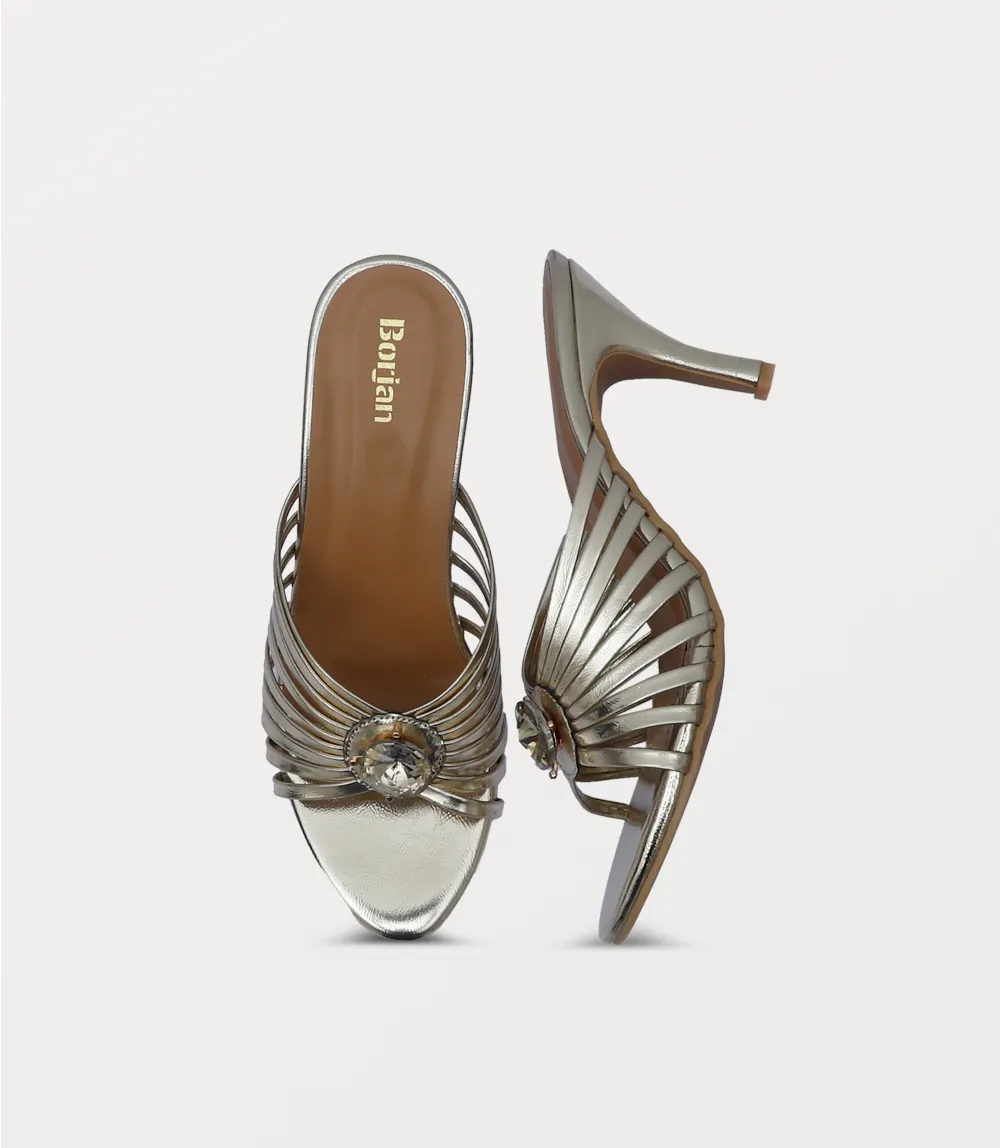 BW10316-GOLDEN-Women Slipper Heel