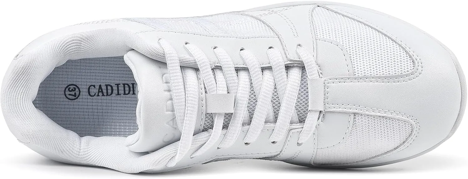 CADIDL Cheer Shoes for Women White Cheerleading Athletic Dance Shoes Girls Flats Tennis Walking Sneakers