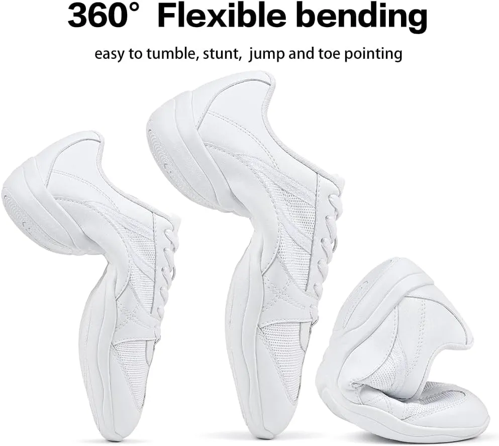CADIDL Cheer Shoes for Women White Cheerleading Athletic Dance Shoes Girls Flats Tennis Walking Sneakers