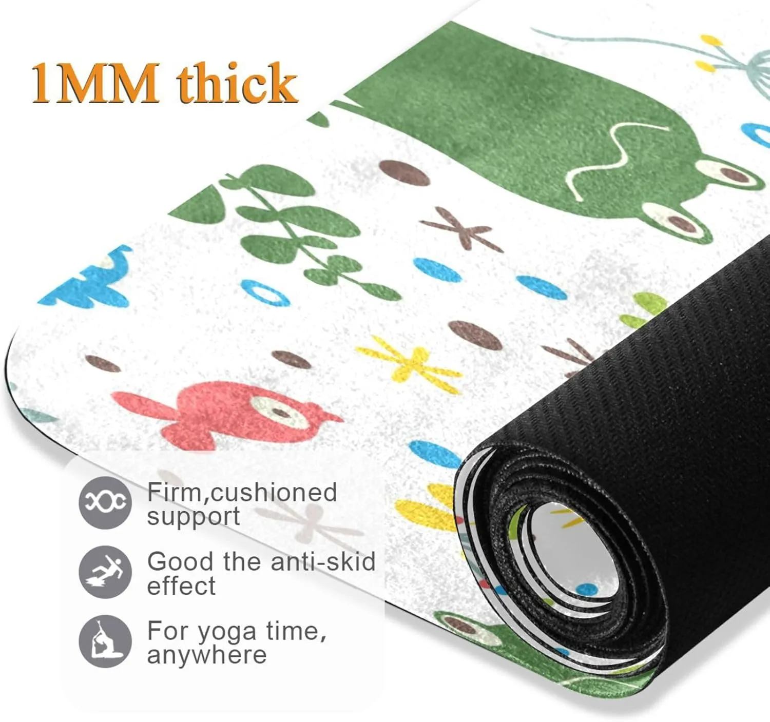 Caikeny Yoga Mat Bright Sport Cars Fitness Exercise Mat Red Foldable Carrying Workout Mat for Yoga Pilates Floor Exercises 70.8x26 In