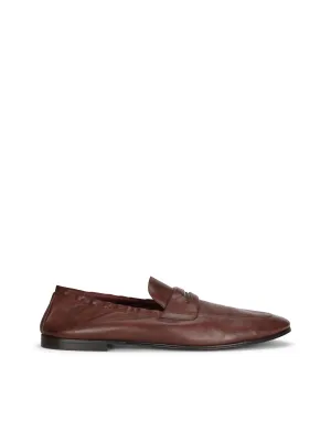Calfskin loafers with branded tag