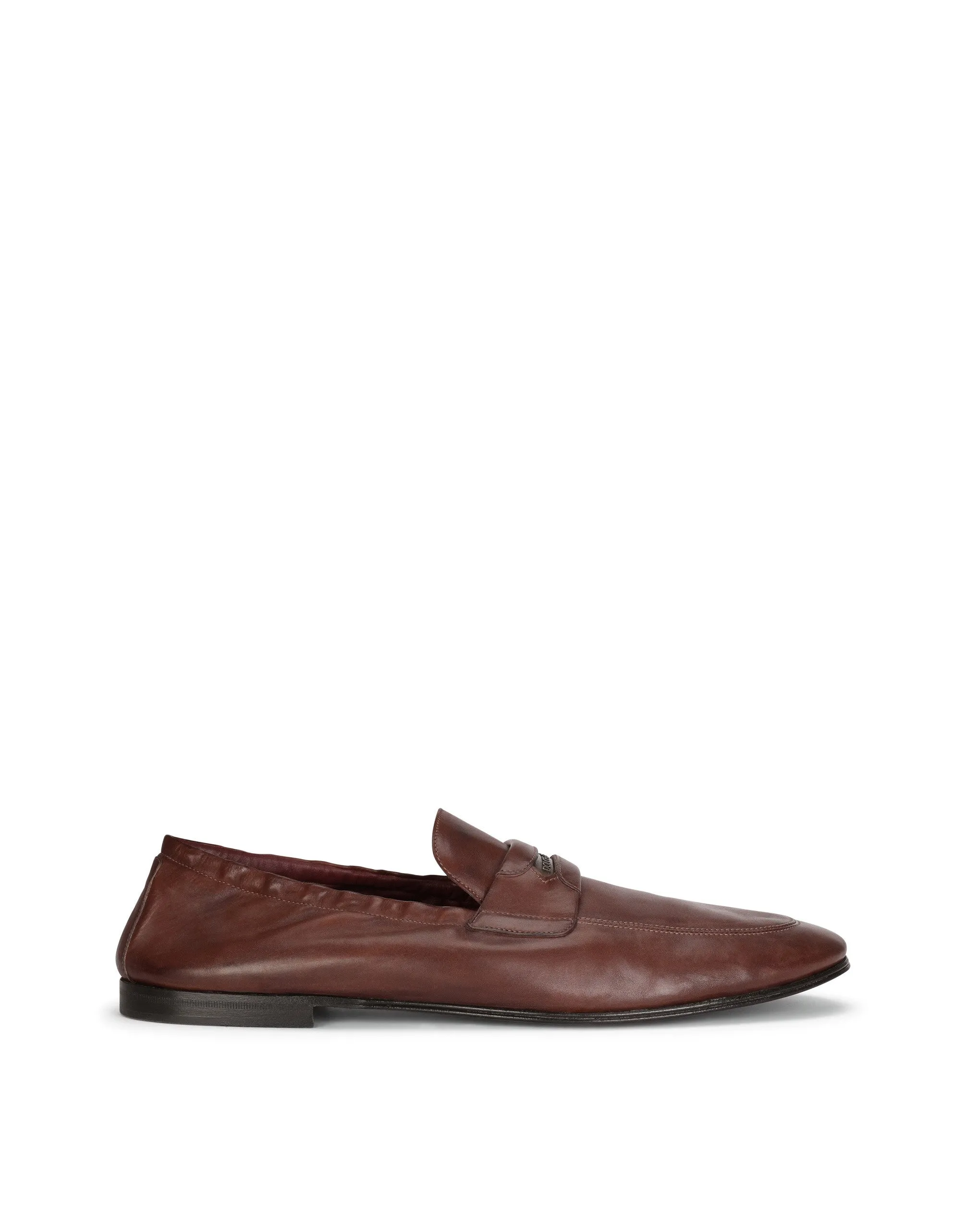 Calfskin loafers with branded tag