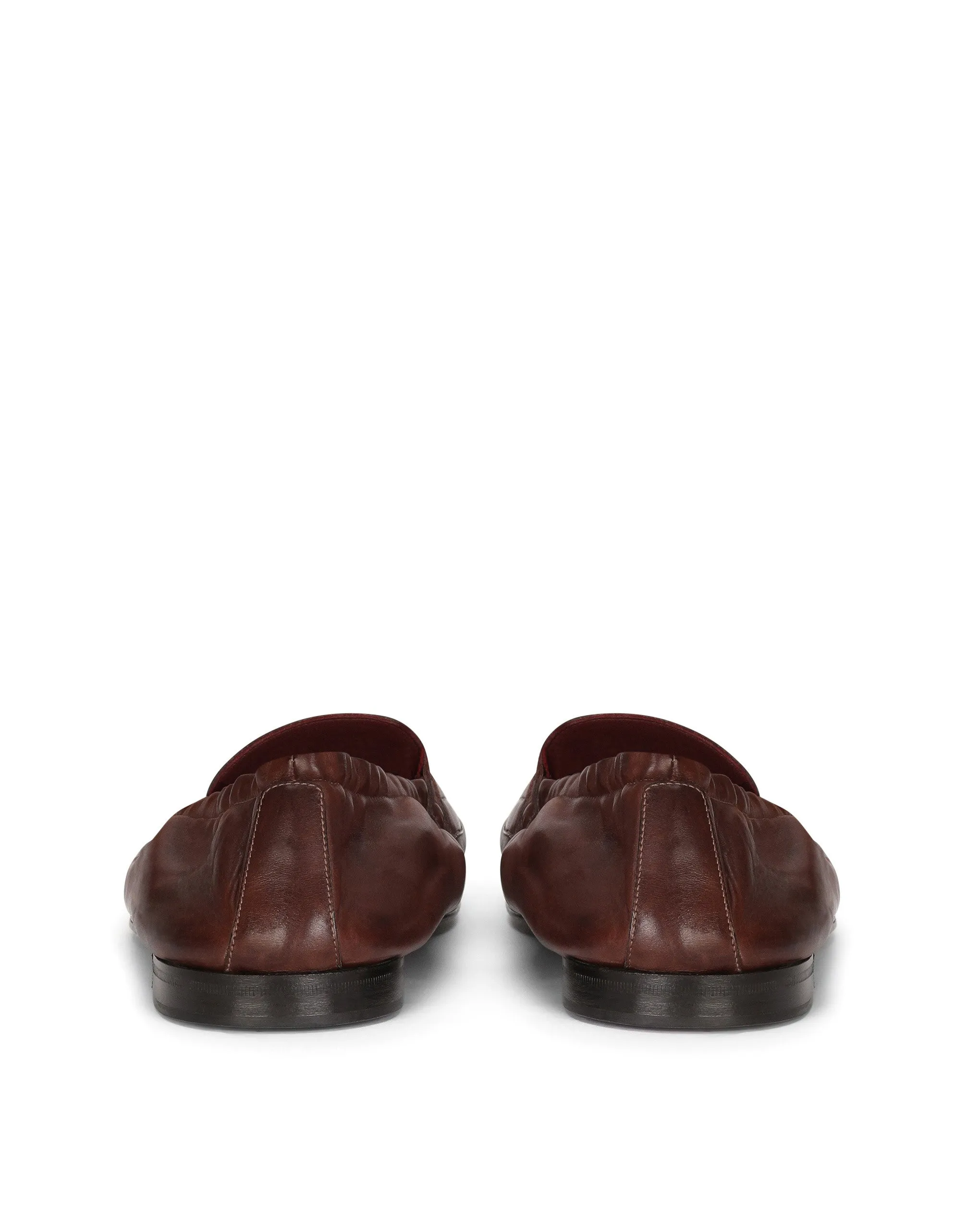Calfskin loafers with branded tag
