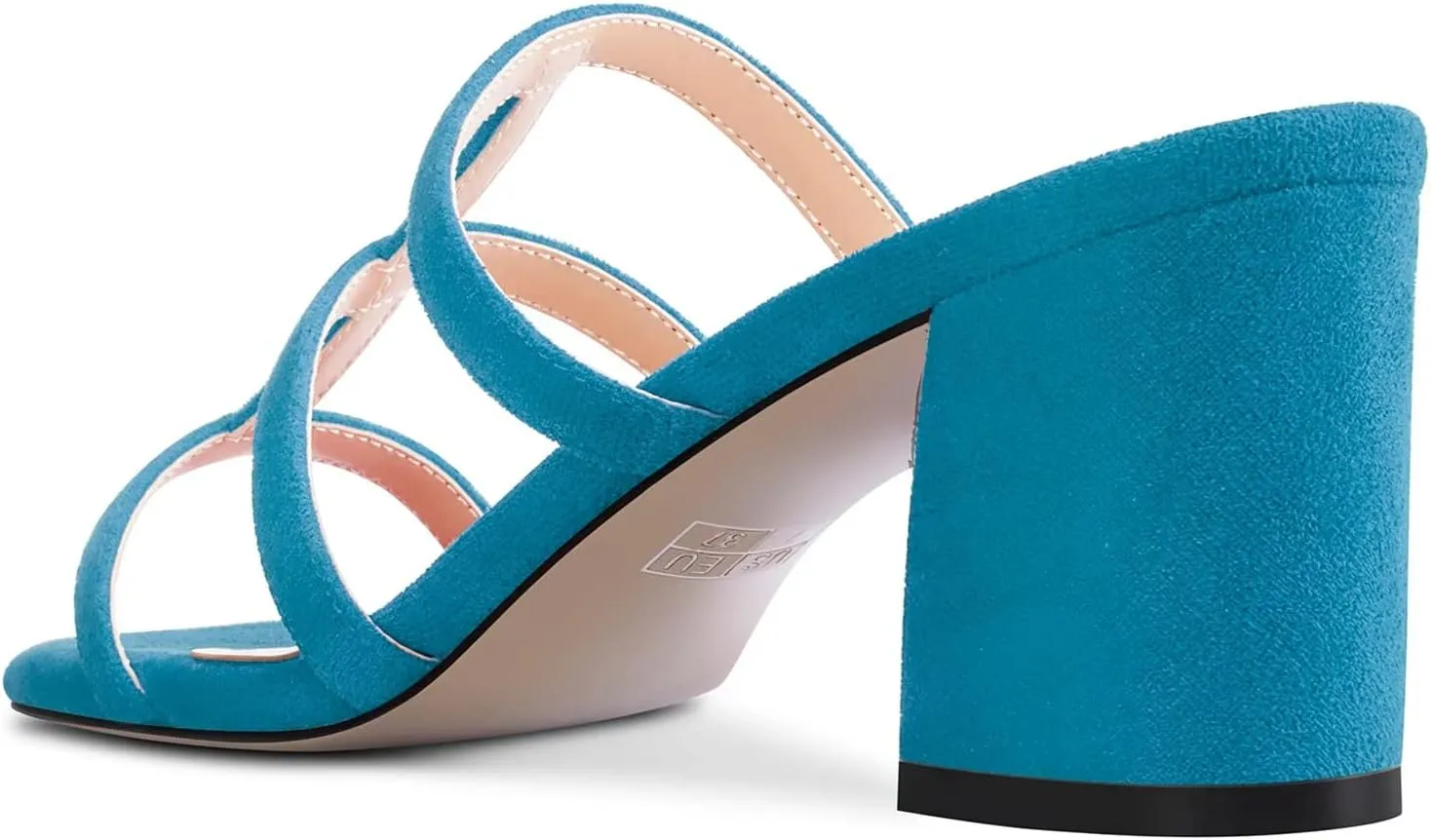 Castamere Chunky Block Mid Heel Open Toe Slip-on Gladiator Sandals Casual Cute Dress 2.6 Inches Heels