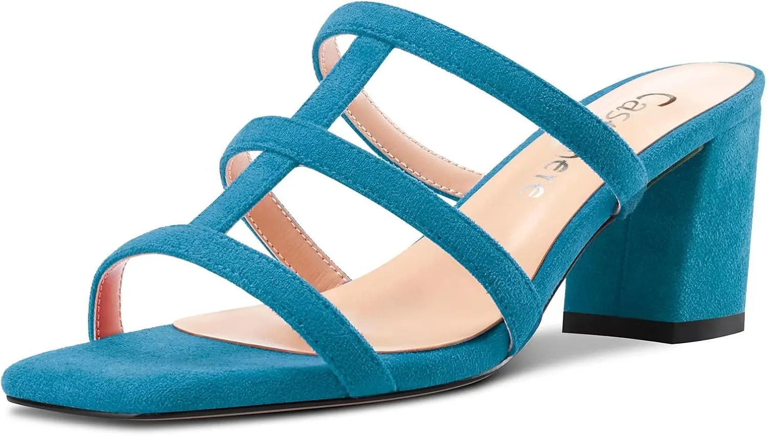 Castamere Chunky Block Mid Heel Open Toe Slip-on Gladiator Sandals Casual Cute Dress 2.6 Inches Heels