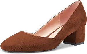 Castamere Women Low Chunky Block Heel Close Square Toe Slip-on Dress Pumps Classic Cute Wedding 2.0 Inches Heels