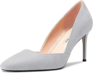 Castamere Women Stiletto High Heel Square Toe Slip-on Pumps Wedding Dress Classic 3.3 Inches Heels