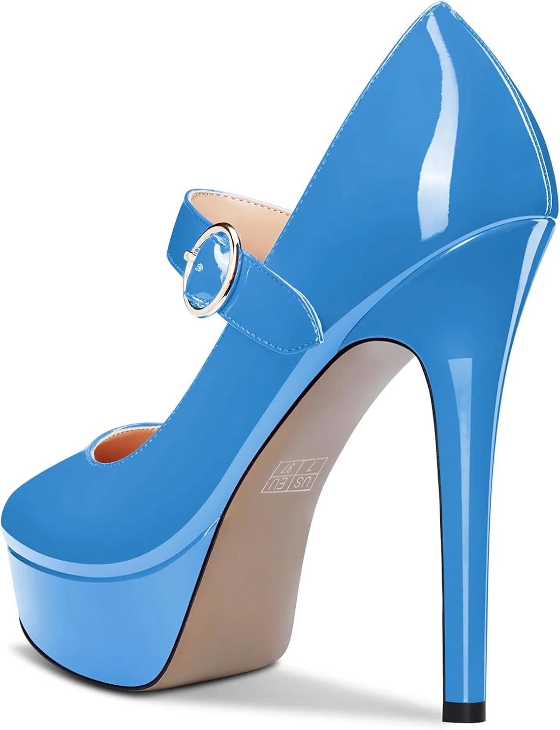 Castamere Women Stiletto High Platform Heel Round Toe Mary Jane Pumps Slip-on Classic Cute Dress 5.1 Inches Heels