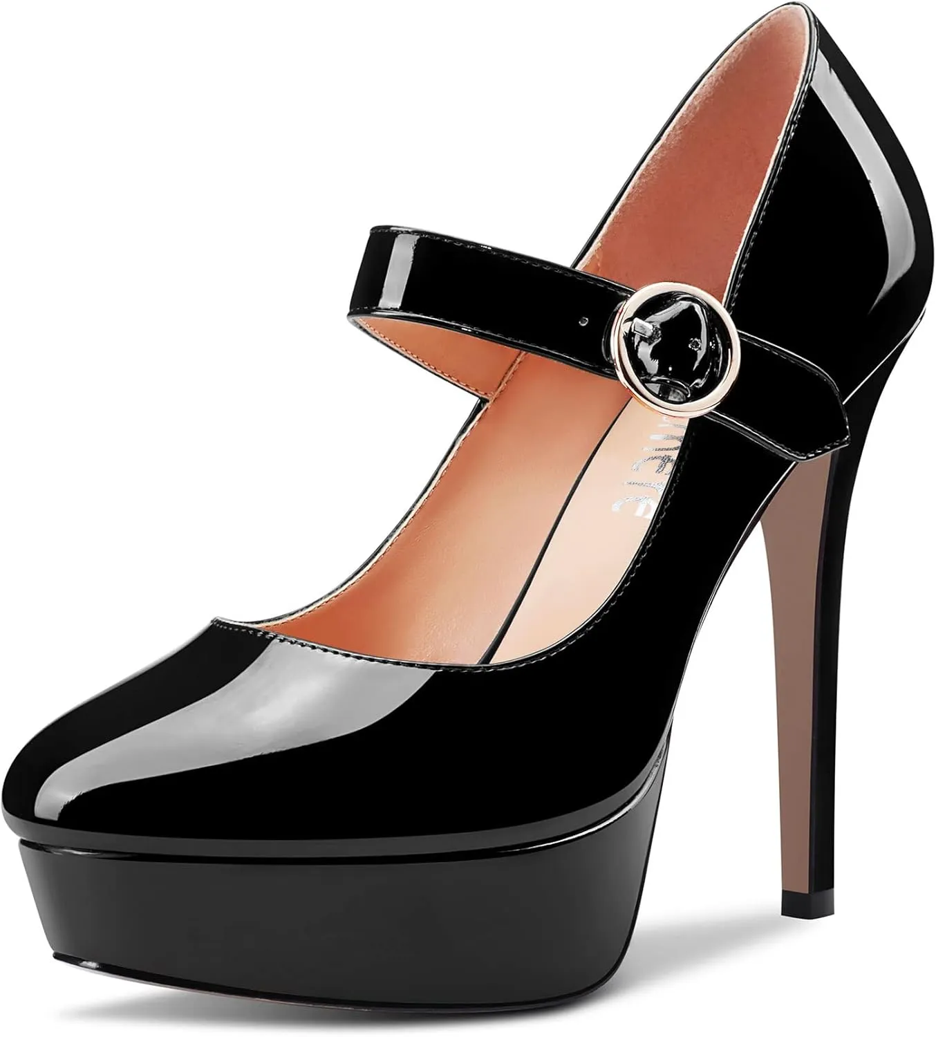 Castamere Women Stiletto High Platform Heel Round Toe Mary Jane Pumps Slip-on Classic Cute Dress 5.1 Inches Heels