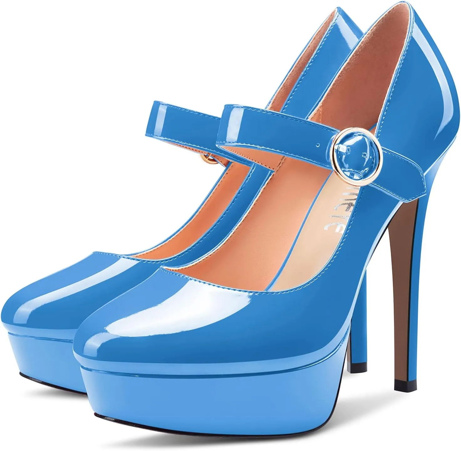 Castamere Women Stiletto High Platform Heel Round Toe Mary Jane Pumps Slip-on Classic Cute Dress 5.1 Inches Heels