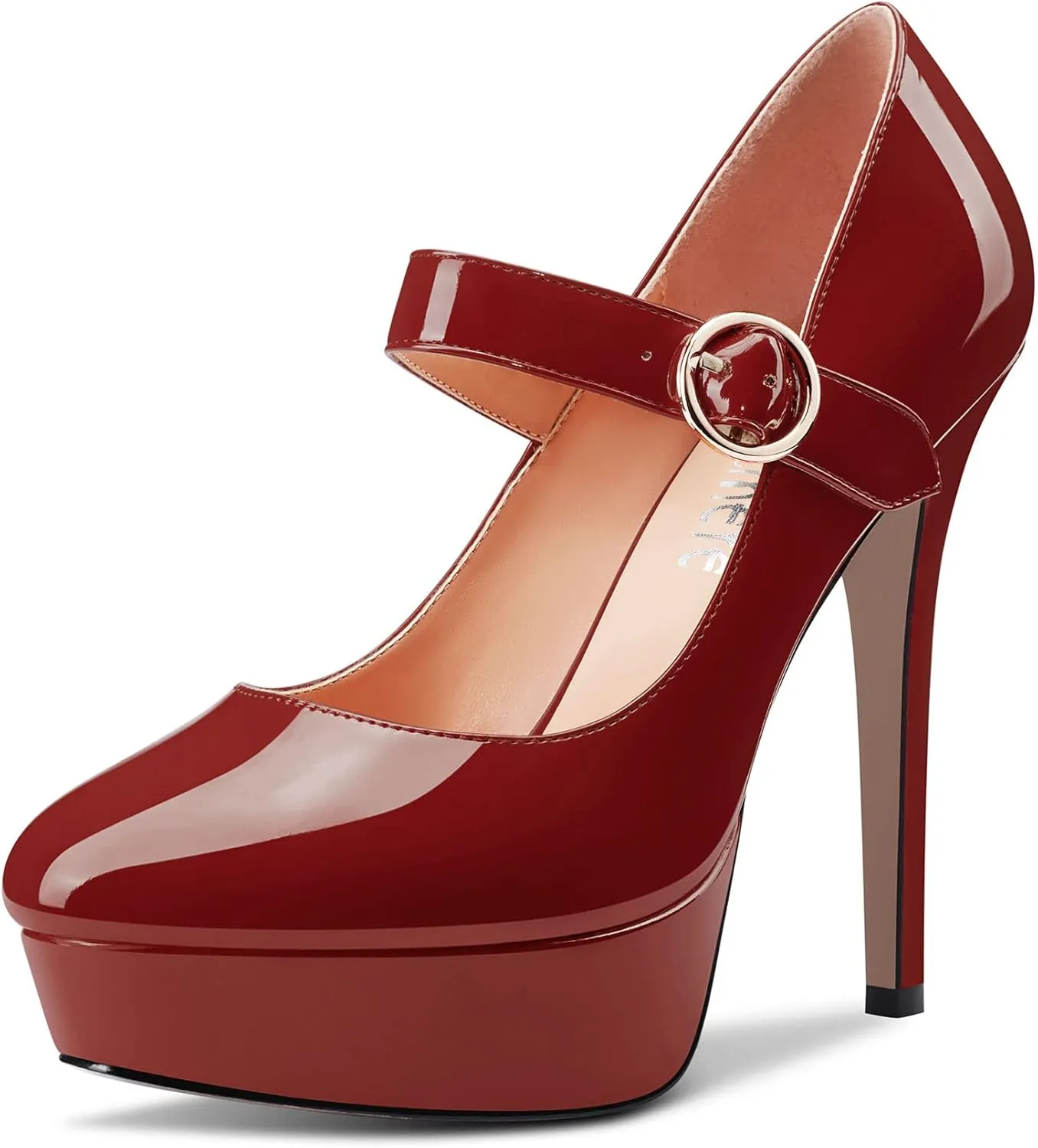 Castamere Women Stiletto High Platform Heel Round Toe Mary Jane Pumps Slip-on Classic Cute Dress 5.1 Inches Heels