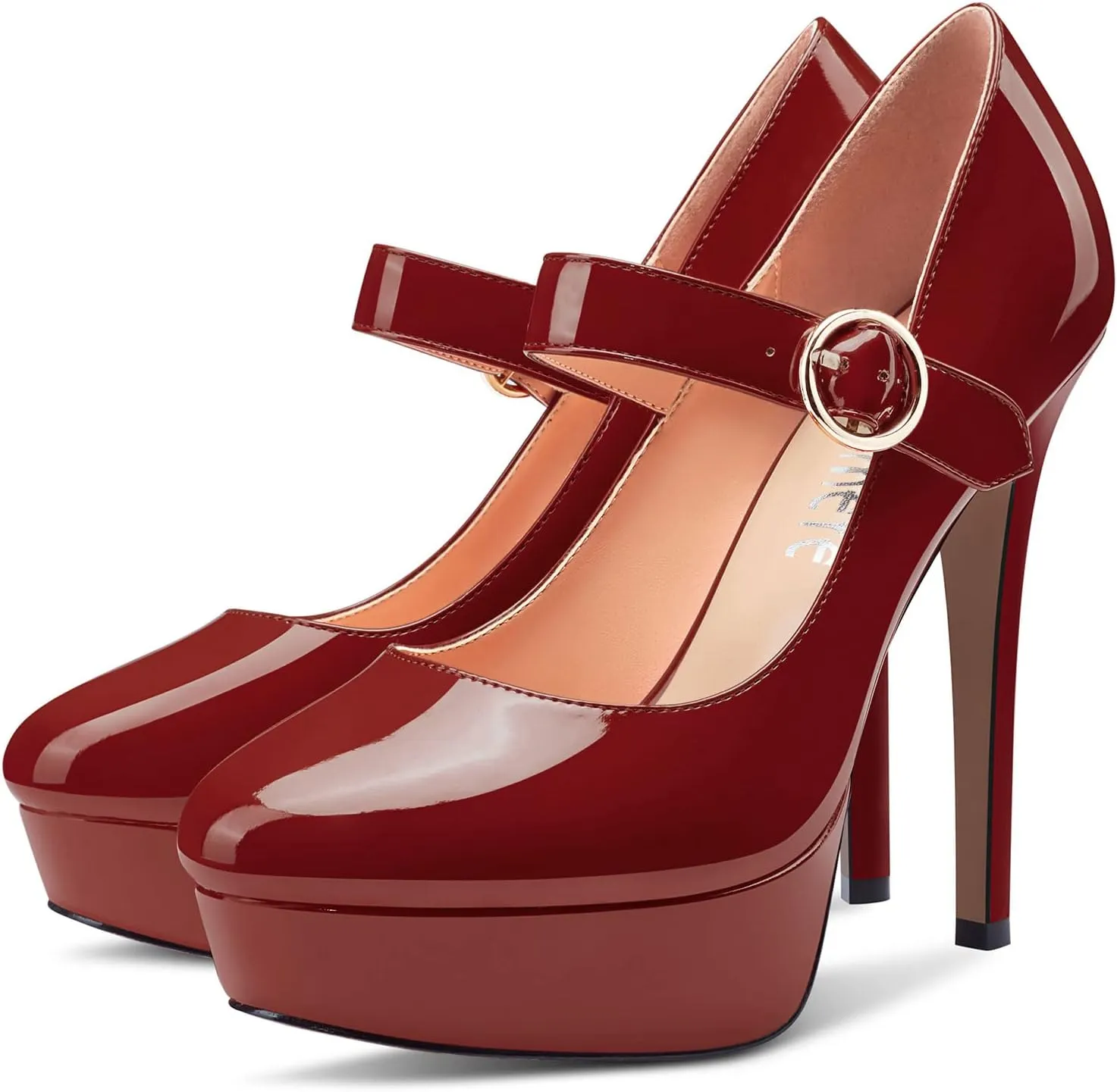 Castamere Women Stiletto High Platform Heel Round Toe Mary Jane Pumps Slip-on Classic Cute Dress 5.1 Inches Heels