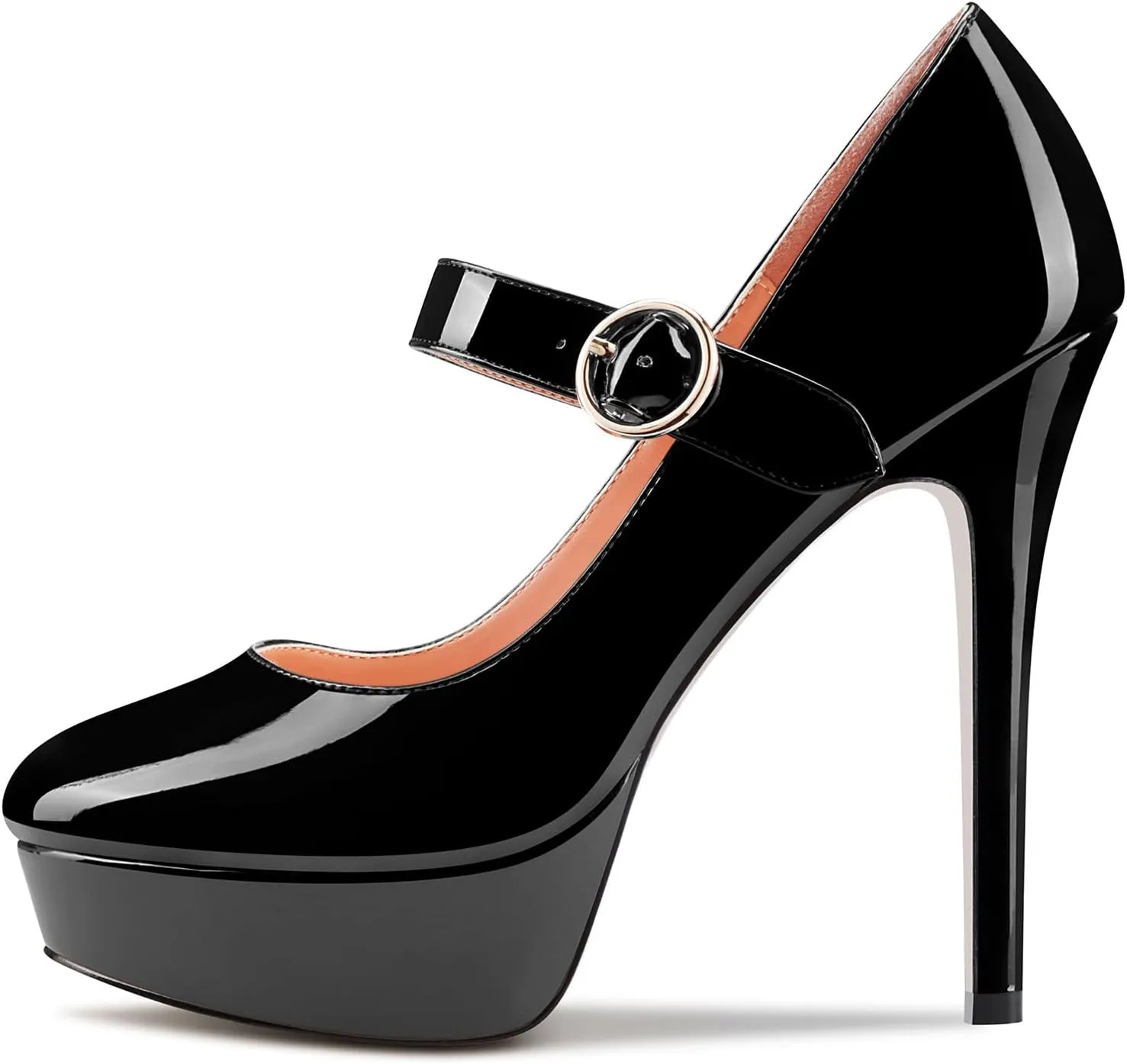 Castamere Women Stiletto High Platform Heel Round Toe Mary Jane Pumps Slip-on Classic Cute Dress 5.1 Inches Heels