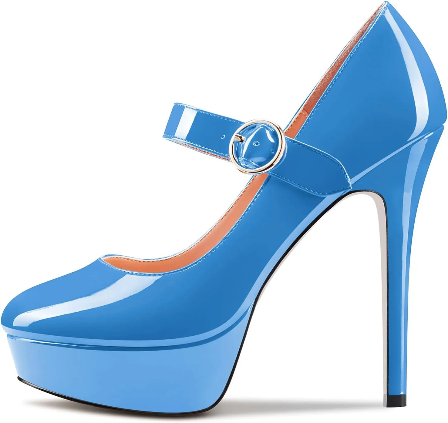 Castamere Women Stiletto High Platform Heel Round Toe Mary Jane Pumps Slip-on Classic Cute Dress 5.1 Inches Heels