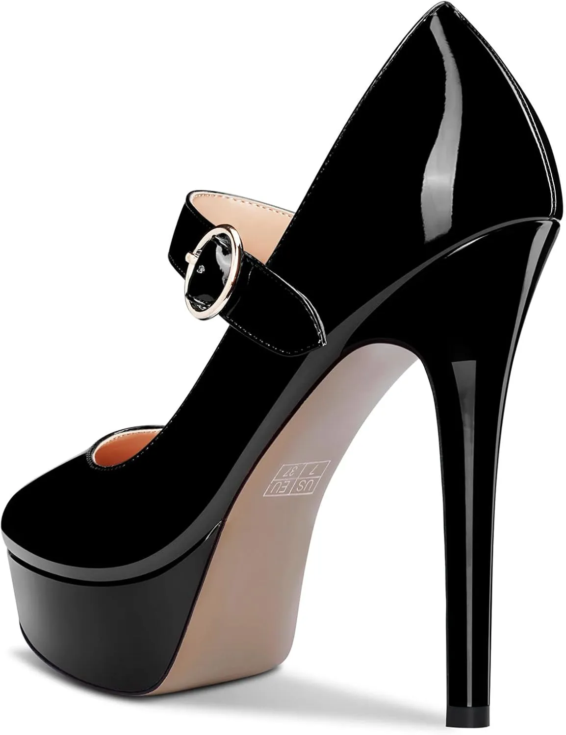 Castamere Women Stiletto High Platform Heel Round Toe Mary Jane Pumps Slip-on Classic Cute Dress 5.1 Inches Heels