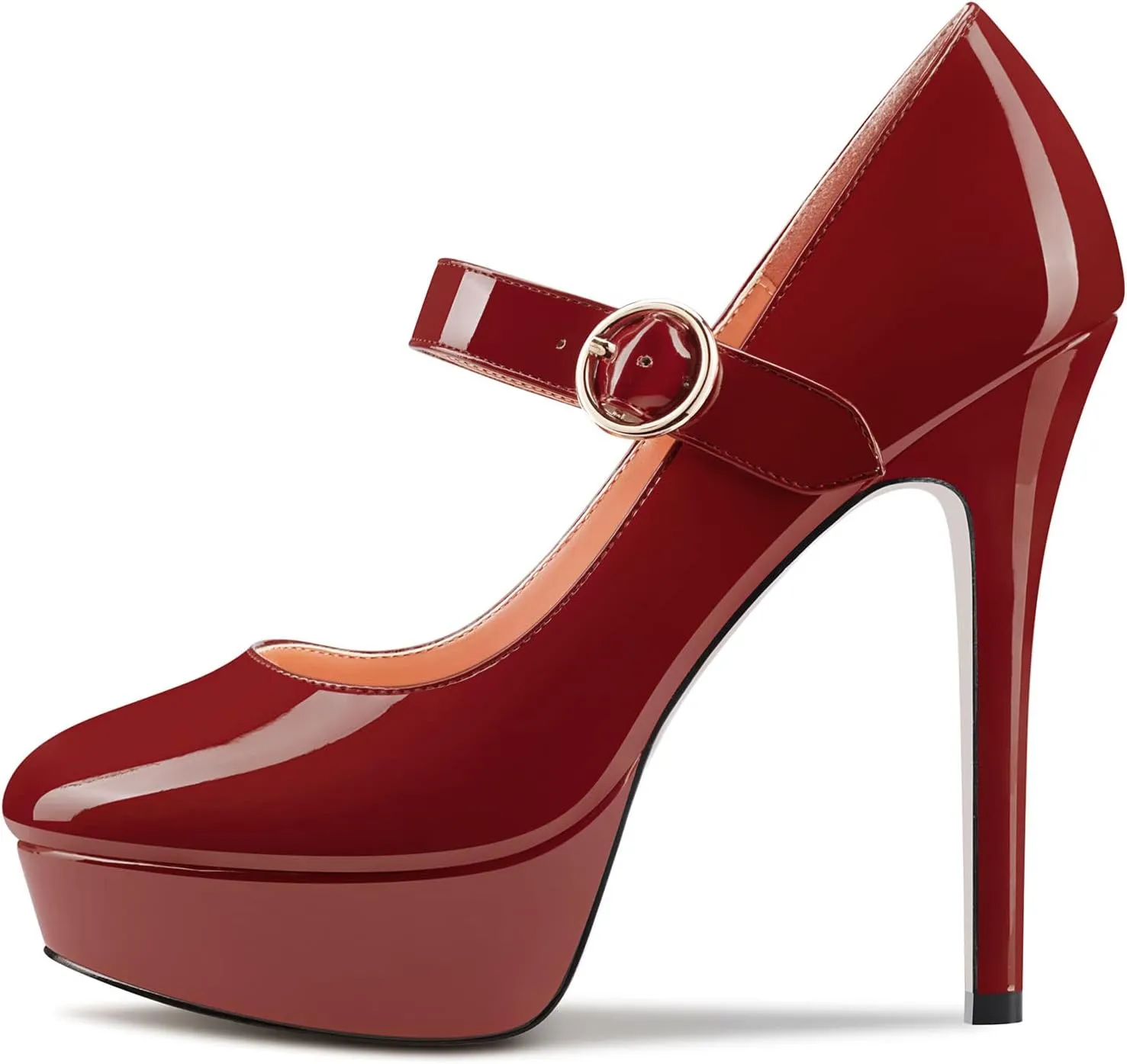 Castamere Women Stiletto High Platform Heel Round Toe Mary Jane Pumps Slip-on Classic Cute Dress 5.1 Inches Heels