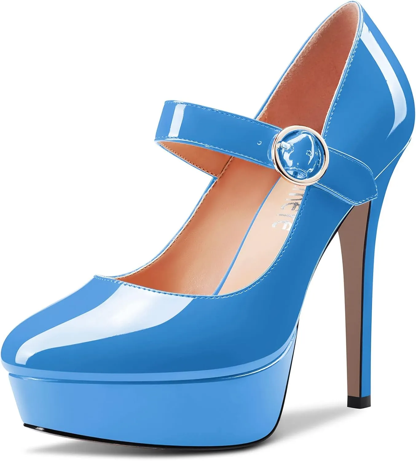 Castamere Women Stiletto High Platform Heel Round Toe Mary Jane Pumps Slip-on Classic Cute Dress 5.1 Inches Heels