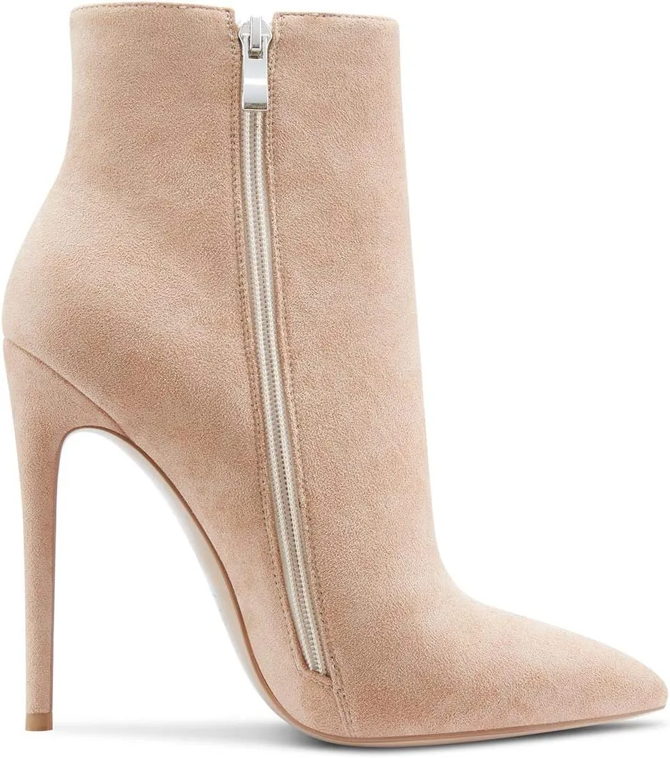 Castamere Womens High Heel Ankle Boots Pointed Toe Slip-on Stiletto Boot with Zipper 12CM Heels