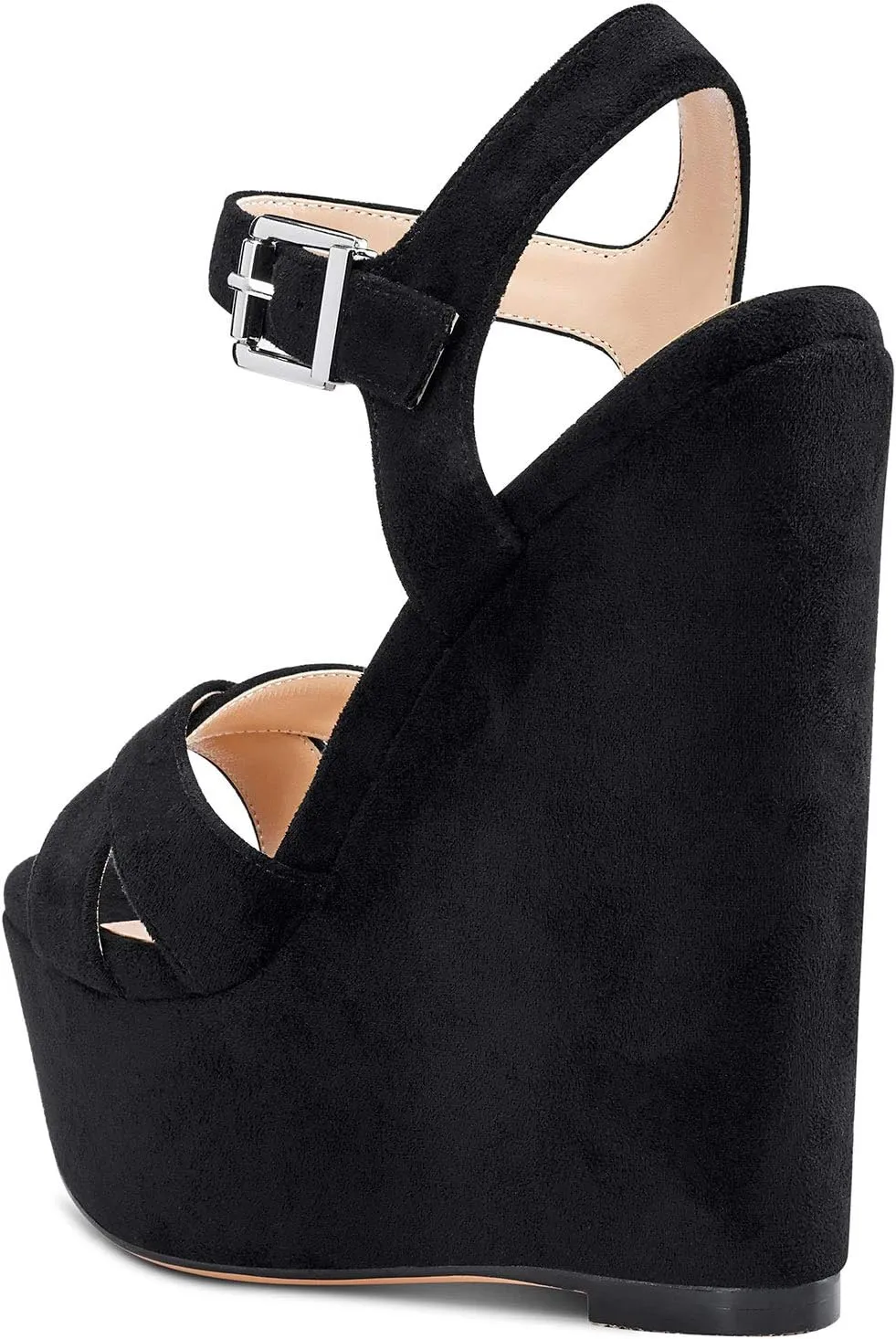 Castamere Womens High-Heel Platform Wedge Heel Sandals Slingback Sexy Ankle Strap Open Toe 16CM Heels