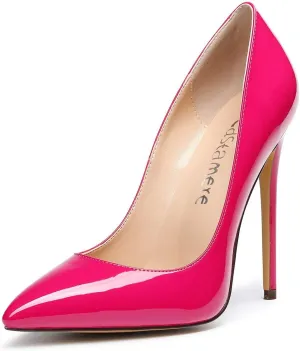 Castamere Womens High Heel Pumps Slip-on Pointy-Toe Elegant Stilettos Comfort Sexy Heel Shoes 4.7Inch Heels Black Lining