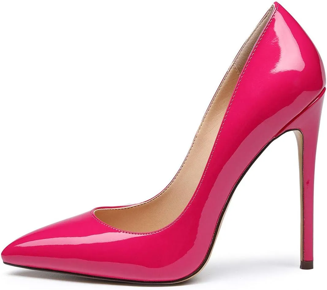 Castamere Womens High Heel Pumps Slip-on Pointy-Toe Elegant Stilettos Comfort Sexy Heel Shoes 4.7Inch Heels Black Lining