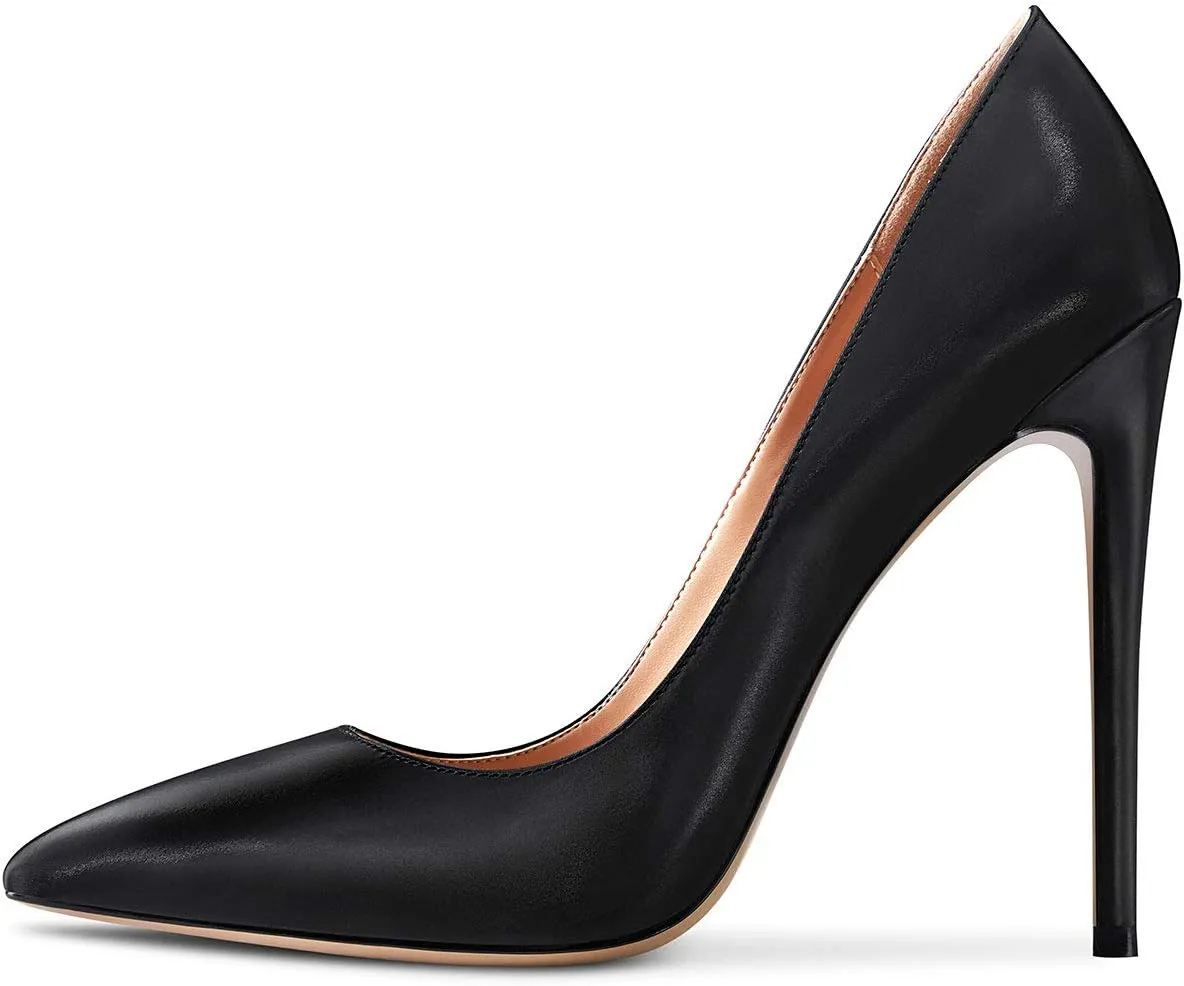 Castamere Womens Sky High Heels Basic Pumps Pointed-Toe Slip-On Stilettos 12CM Heel Shoes