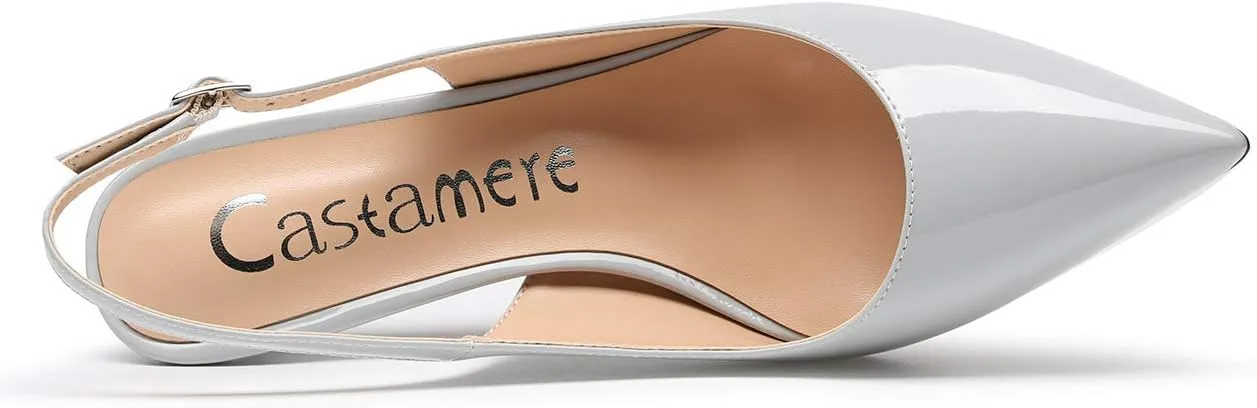 Castamere Womens Slingback Slip-on Kitten Heels Ankle-Strap Pumps Pointed Toe Sandals 6.5CM Stiletto Heel Pump