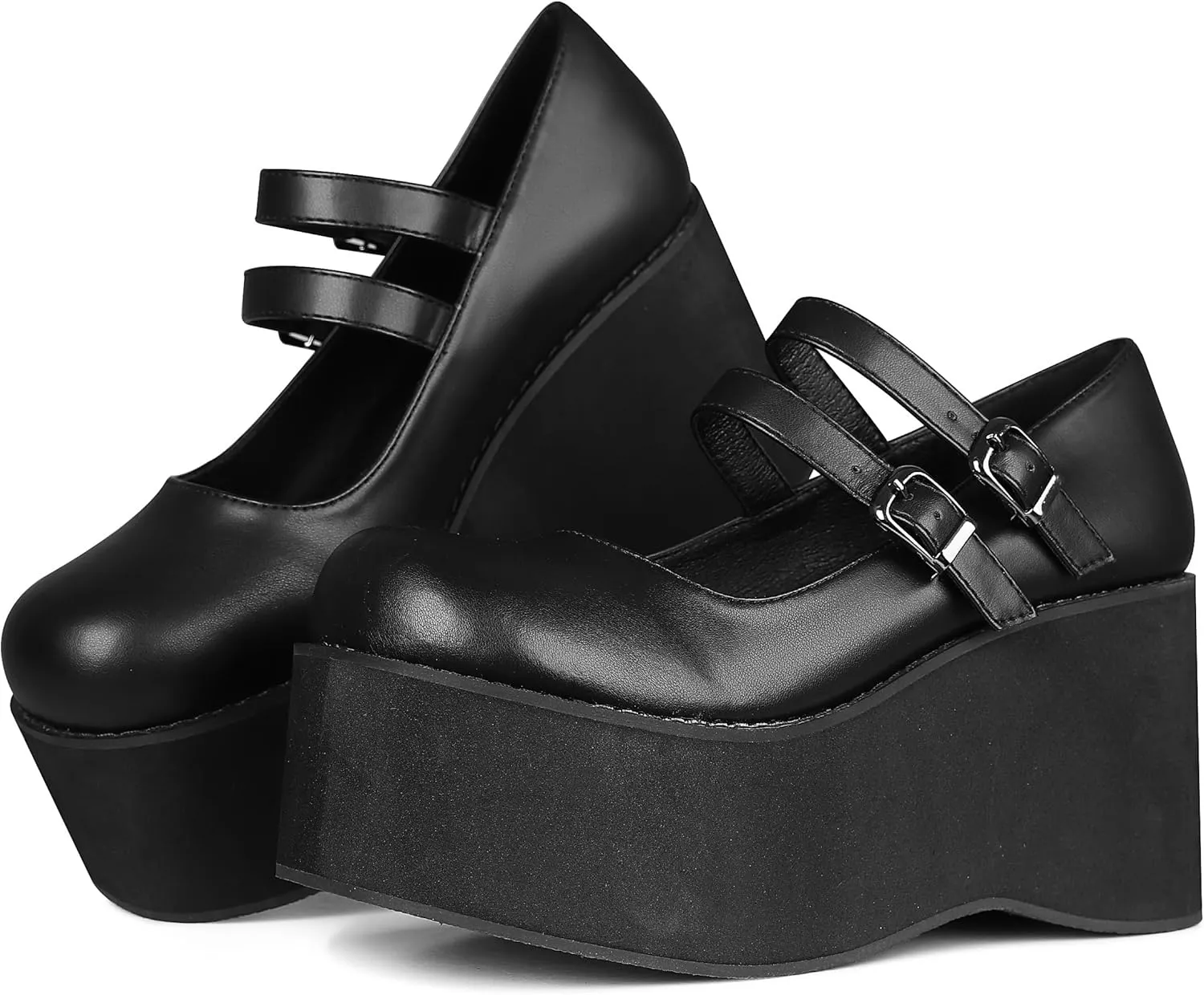 CELNEPHO Mary Jane Shoes Women Cute Ankle Strap Platform Wedge High Heel Pumps Gothic Party Dress Shoes for Women