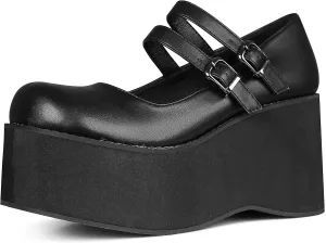 CELNEPHO Mary Jane Shoes Women Cute Ankle Strap Platform Wedge High Heel Pumps Gothic Party Dress Shoes for Women