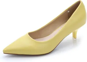 ChaiRong Zhou Women's Elegant Candy Color Pointy Toe Low Kitten Heeled Dress Pumps,Fashion Slip on Working Pump Shoes