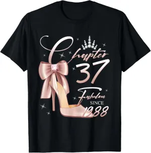 Chapter 37 Fabulous Birthday Queen Since 1988 Glam High Heel T-Shirt