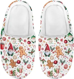 Christmas Kids Fuzzy Warm House Slippers for Girls Non Slip Rubber Sole Home Slippers for Toddlers Size 9-15
