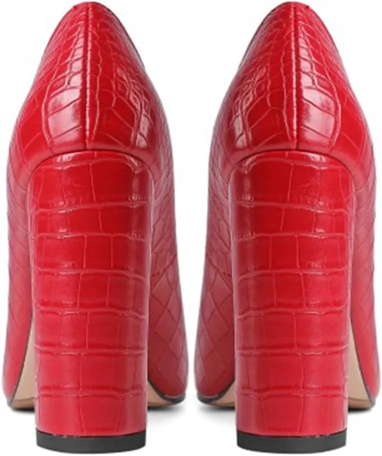 Chunky Heel Pumps for Women Pointed Closed Toe Slip On High Heel Formal Dressy Shoes Leather Suede Party Event Wedding Prom Office