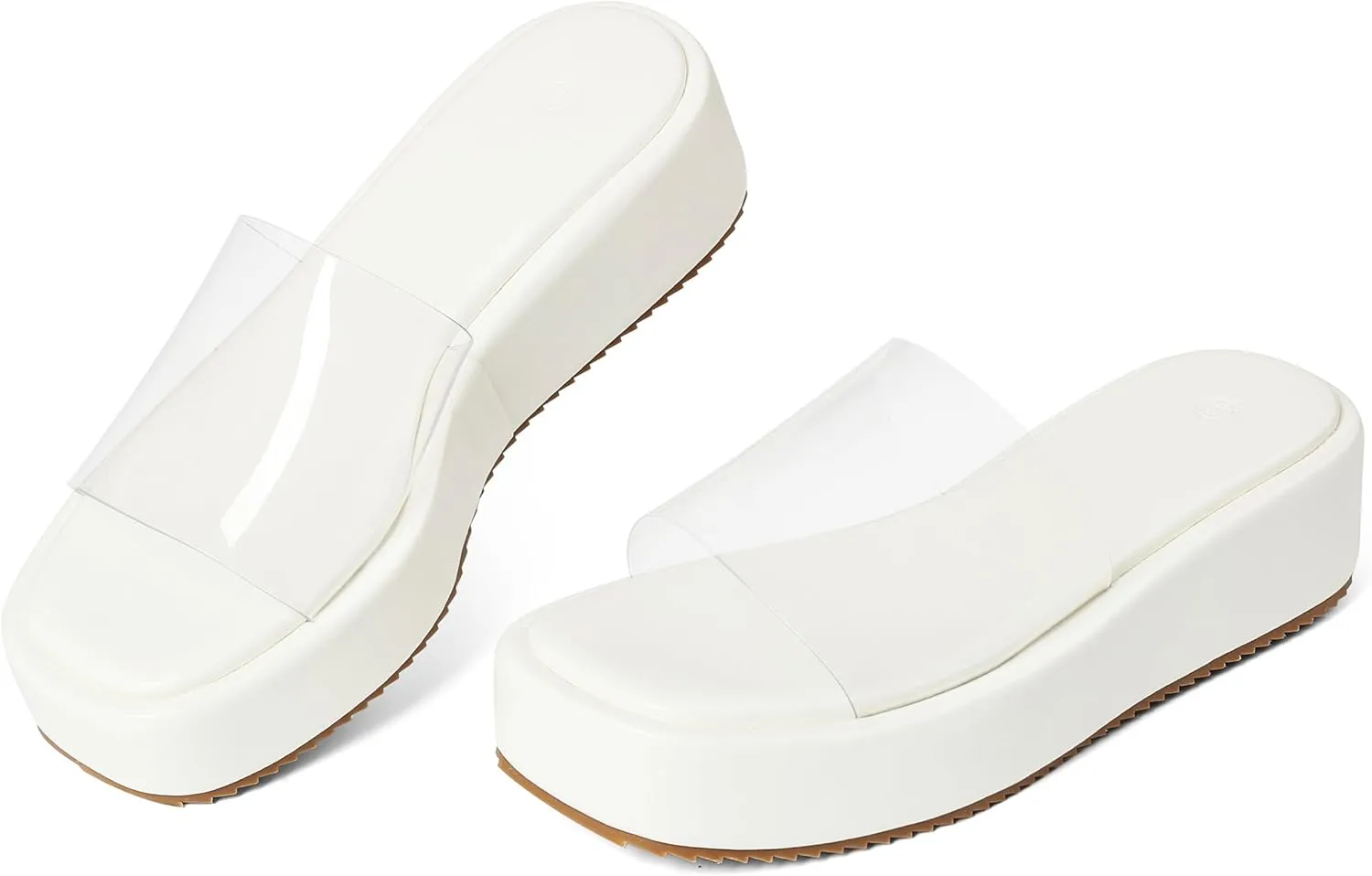 Chunky Platform Sandals Women Comfy Padded Wedge Sandals Square Open Toe Soft Mules Platform Slides for Women Summer Casual Flatform Shoes