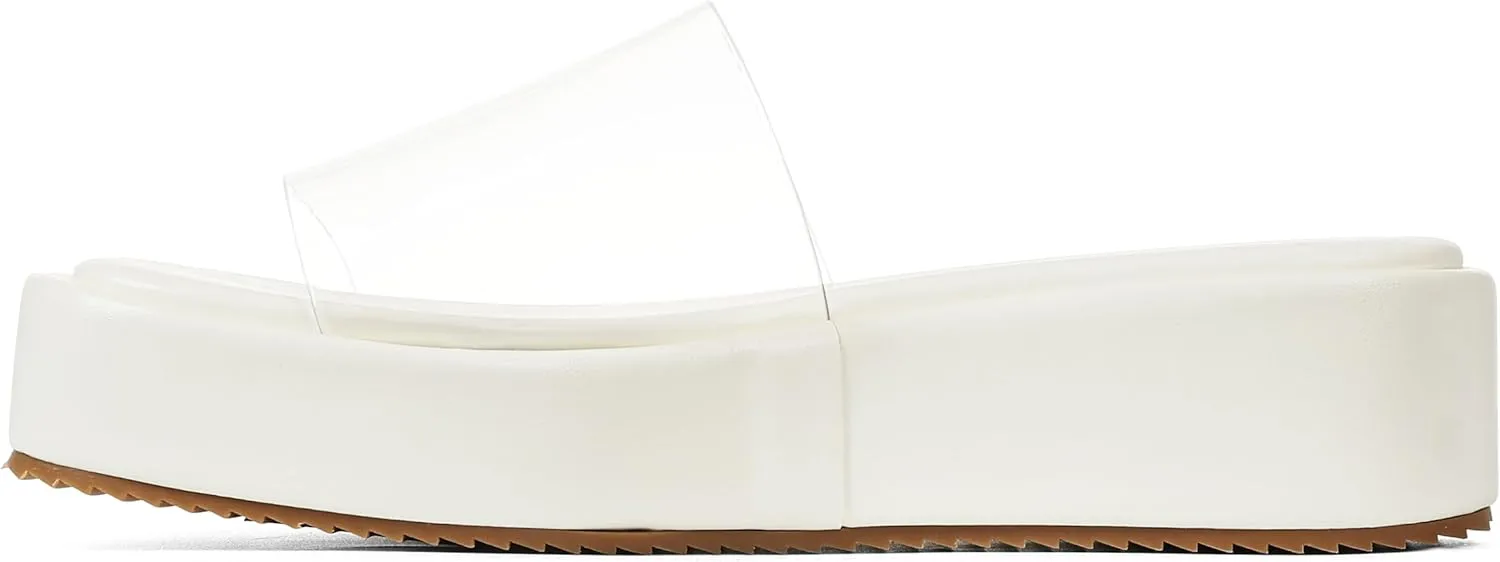 Chunky Platform Sandals Women Comfy Padded Wedge Sandals Square Open Toe Soft Mules Platform Slides for Women Summer Casual Flatform Shoes