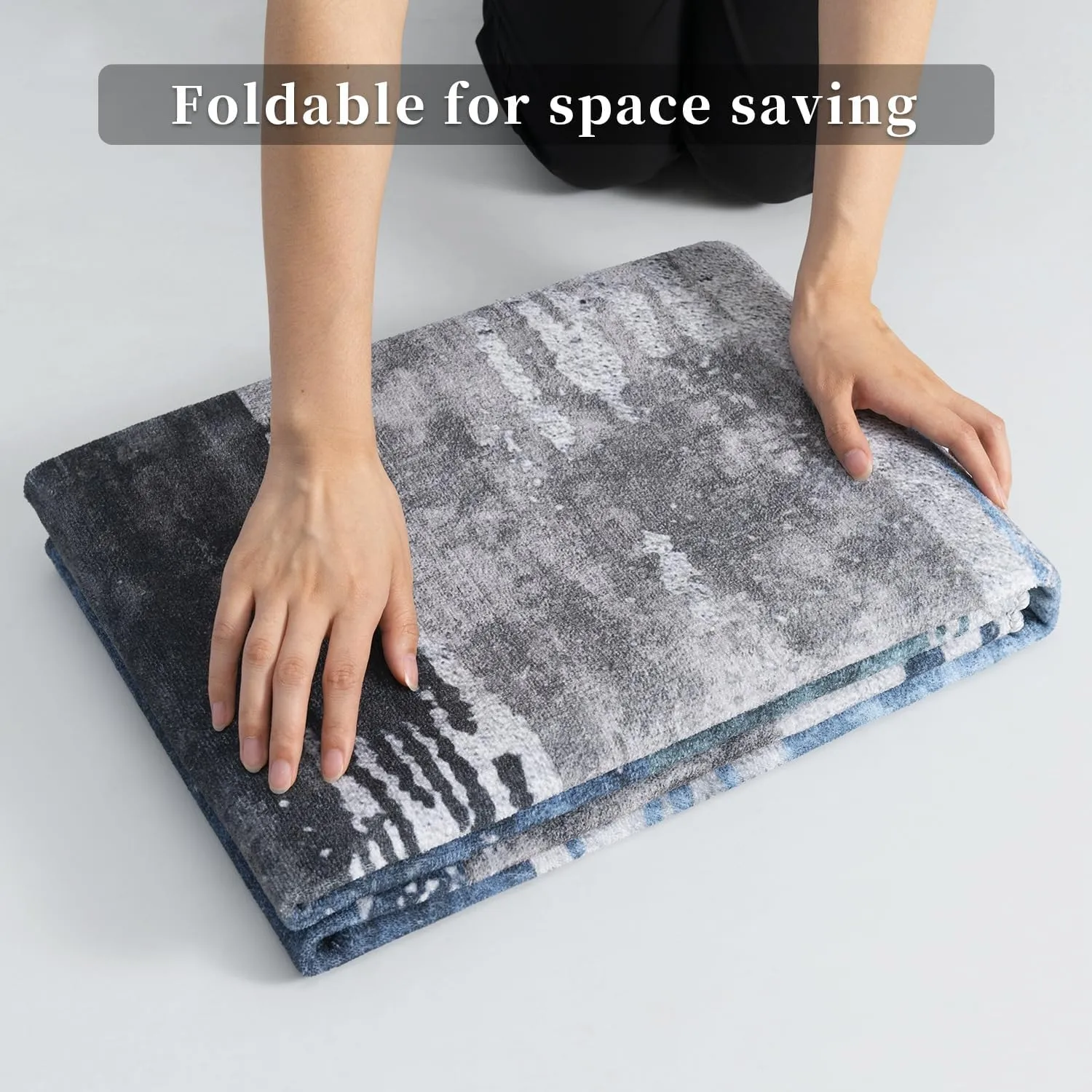 Ciicool 2x6 Washable Runner Rug, Modern Abstract Hallway Rugs Runner, Non-Slip Thin Accent Rug Lightweight Navy Grey Print Distressed Carpet for Laundry Entryway Bedroom Kitchen Bathroom Indoor