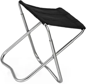 Ciieeo 1pc Lightweight Portable Folding Fishing Chair Sturdy Camping Stool for Outdoor Activities for Hiking BBQ Picnics and Beach Trips Black