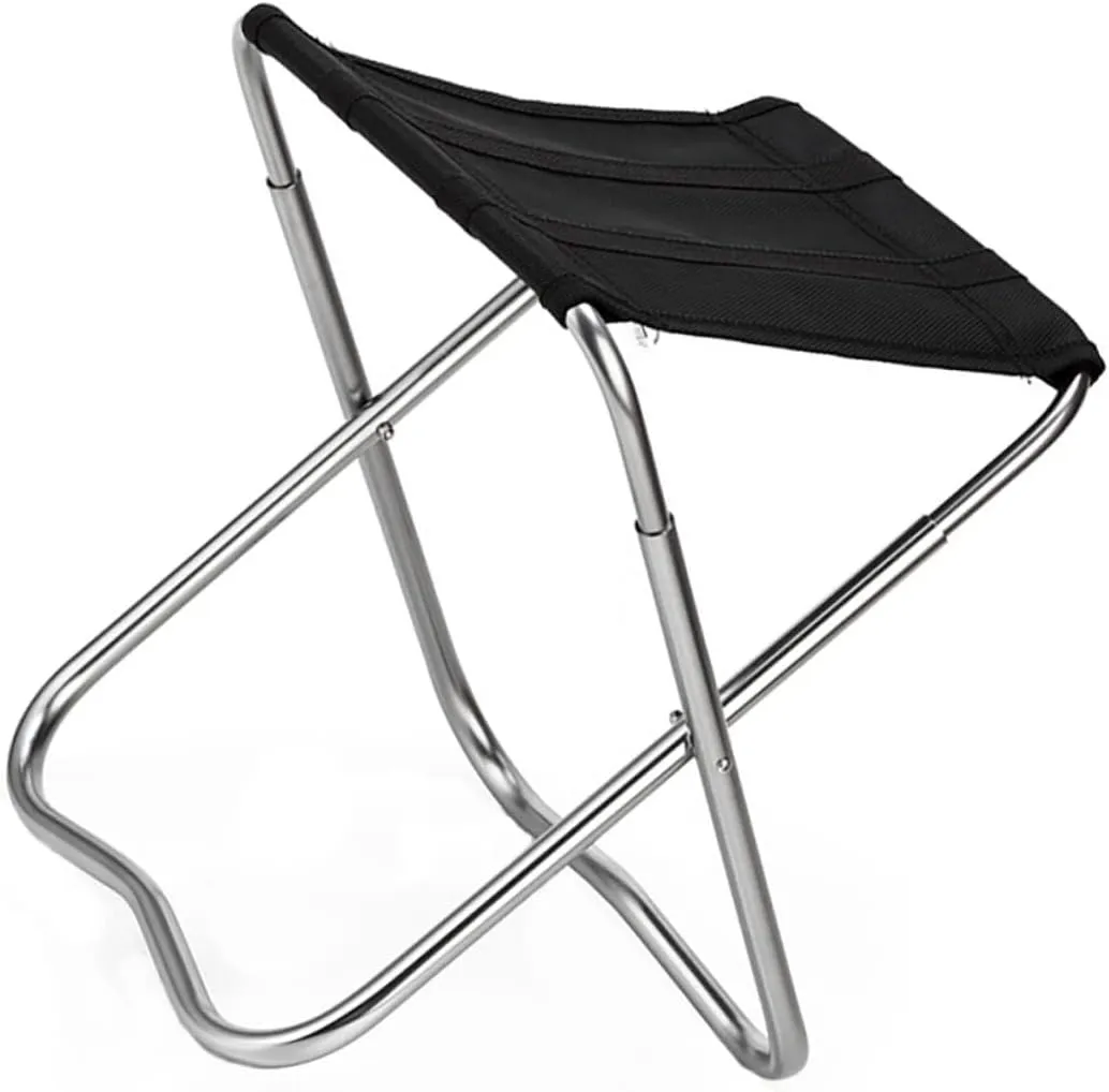 Ciieeo 1pc Lightweight Portable Folding Fishing Chair Sturdy Camping Stool for Outdoor Activities for Hiking BBQ Picnics and Beach Trips Black