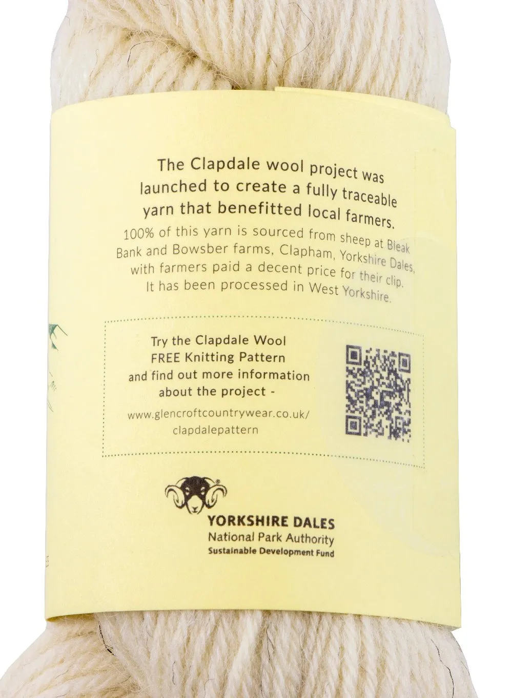 Clapdale Wool 100g DK Hand Knit - Natural Undyed
