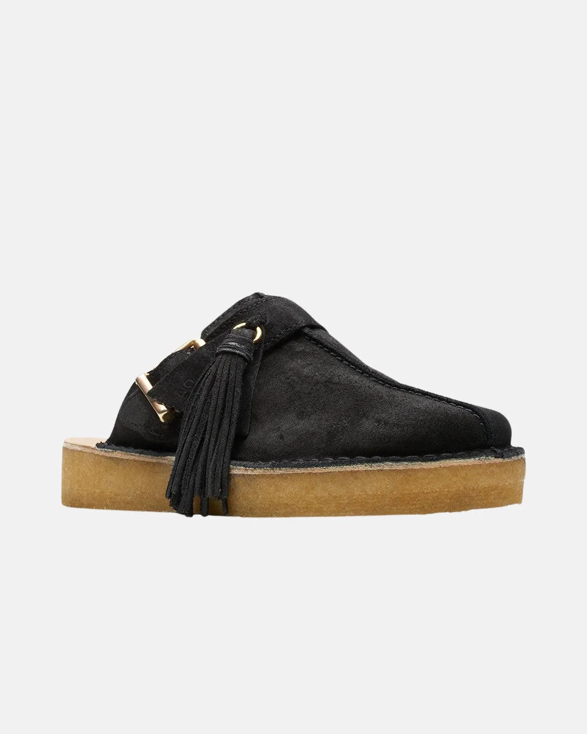 CLARKS ORIGINALS WOMENS TREK MULE SHOES BLACK SUEDE WARM LINED