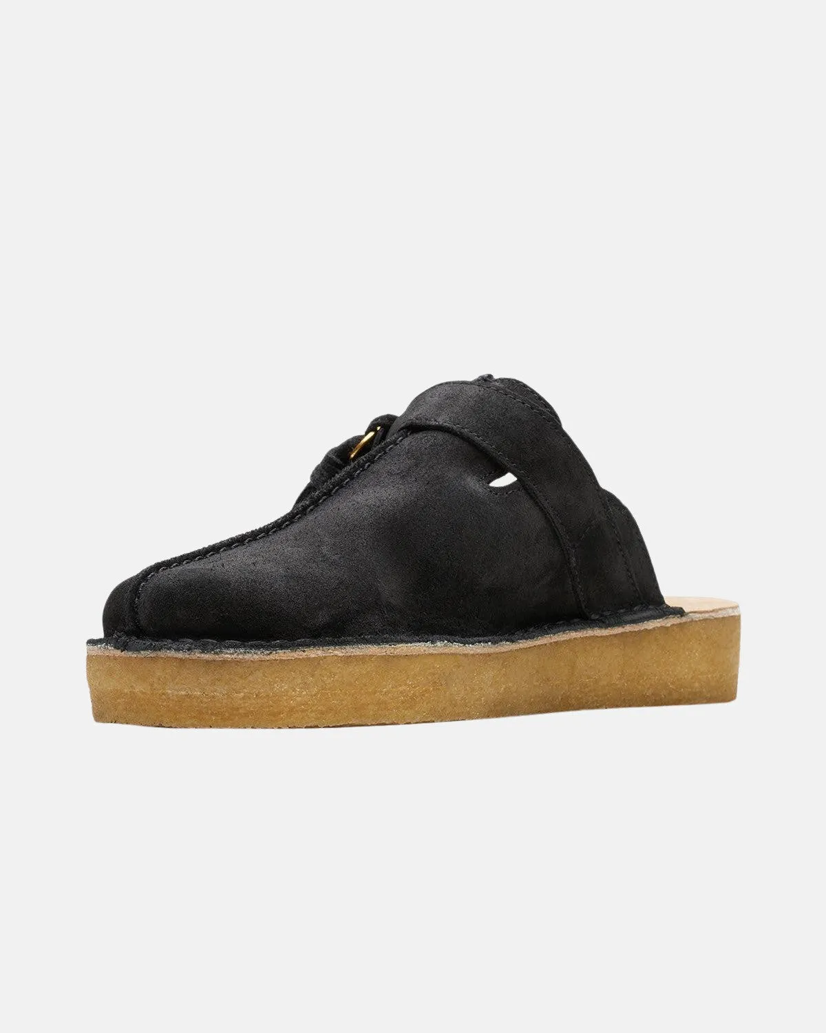 CLARKS ORIGINALS WOMENS TREK MULE SHOES BLACK SUEDE WARM LINED
