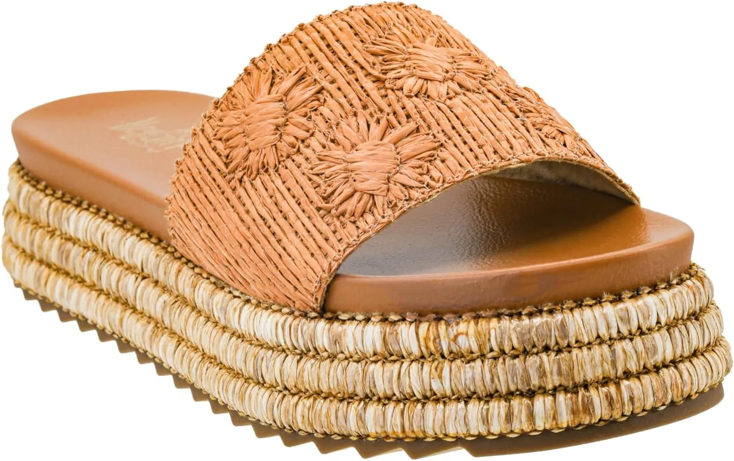 Corkys Footwear Women's BRB Sandal - Comfortable 1.5-inch Platform and a Soft Insole Designed for All-Day Wear, Chic Raffia Woven Strap and Raffia Wrapped Outsole