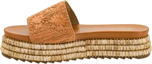 Corkys Footwear Women's BRB Sandal - Comfortable 1.5-inch Platform and a Soft Insole Designed for All-Day Wear, Chic Raffia Woven Strap and Raffia Wrapped Outsole