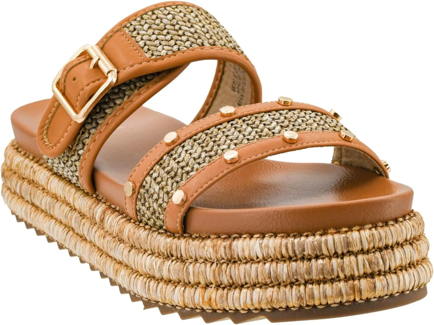 Corkys Footwear Women's Walk Of Shame Sandals - Comfortable 1.5-inch Platform and a Soft Insole Designed for All-Day Wear, Two Chic Straps and Raffia Wrapped Outsole